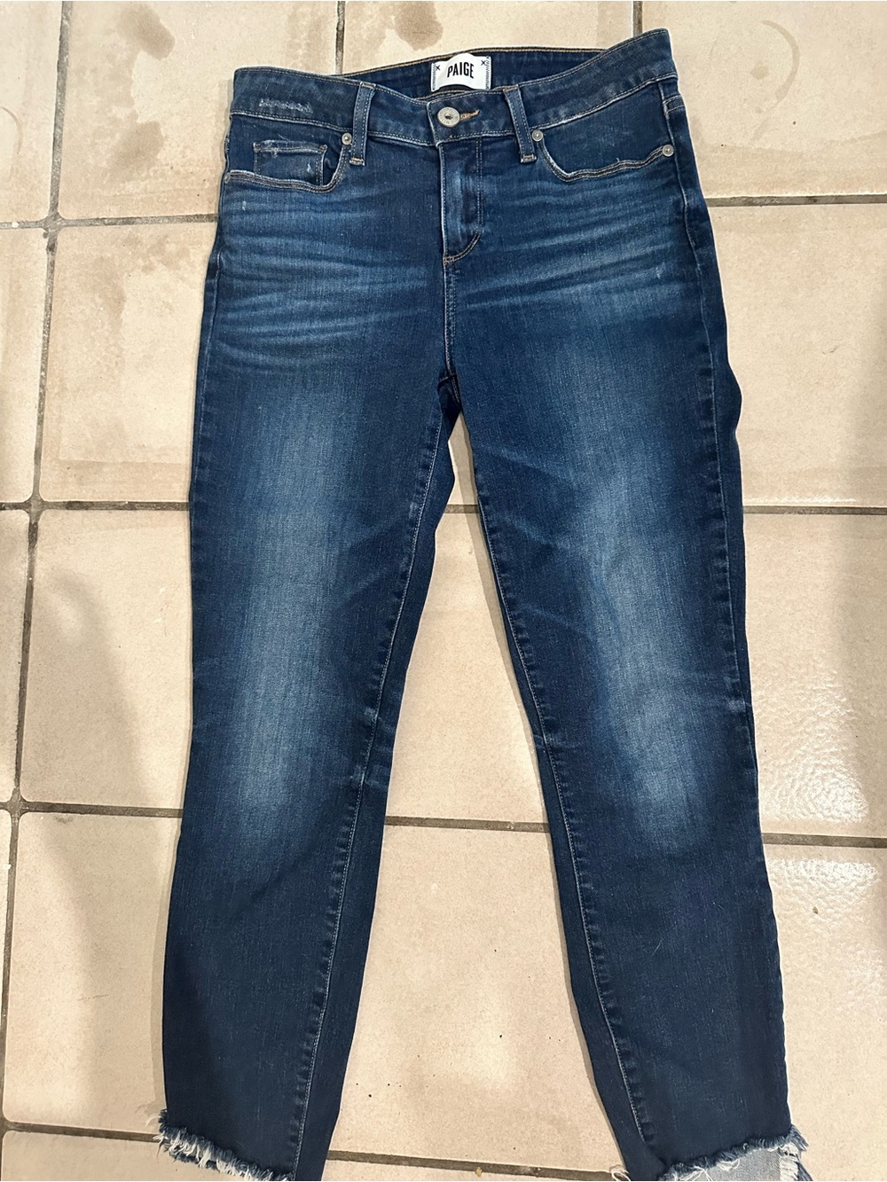 PAIGE Indigo Cropped Slim Ankle Jeans